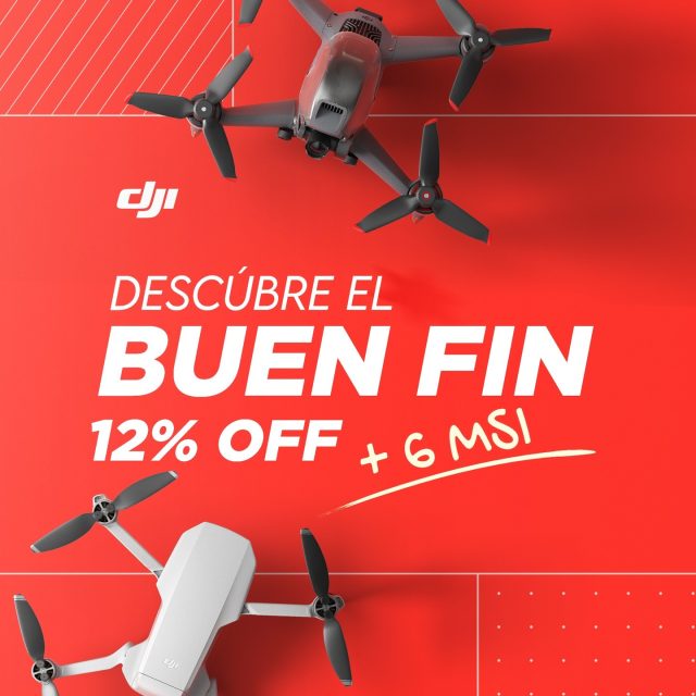 💥 Aprovecha los descuentos del Buen Fin en toda la tienda, además paga hasta en 6 mensualidades sin intereses. 
Del 15 al 21 de noviembre del 2022. 
Comprar: bit.ly/3UHdoJq
#DJI #DJIMéxico #drones