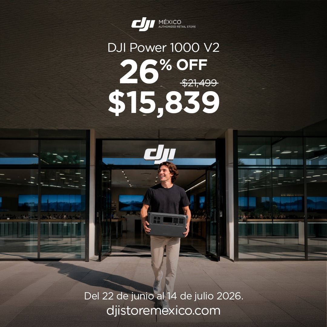 🔌⚡ Lleva energía donde la necesites.
Ya sea para viajes, trabajo, camping o respaldo en casa, el DJI Power 1000 V2 está listo para acompañarte.
🔥 26% OFF
🛒 Disponible en línea y tiendas físicas.
⏳ Hasta el 14 de julio o agotar existencias.
#DJIPower1000V2 #DJIPower #DJIMexico #PowerStation #OfertaDJI